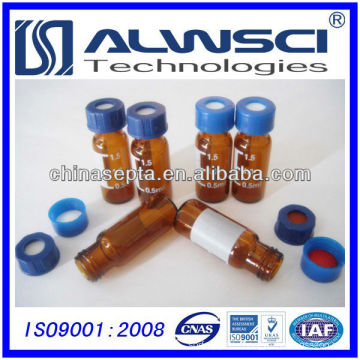 2ml 9-425 amber glass screw thread hplc vial with label